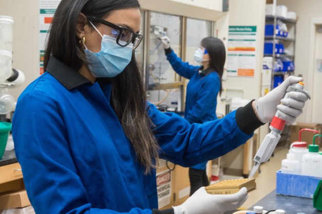 A woman scientist working in a lab