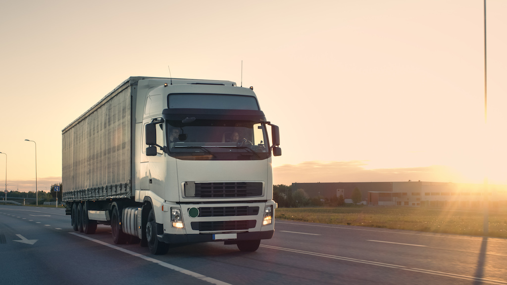 Trucking driving on the road