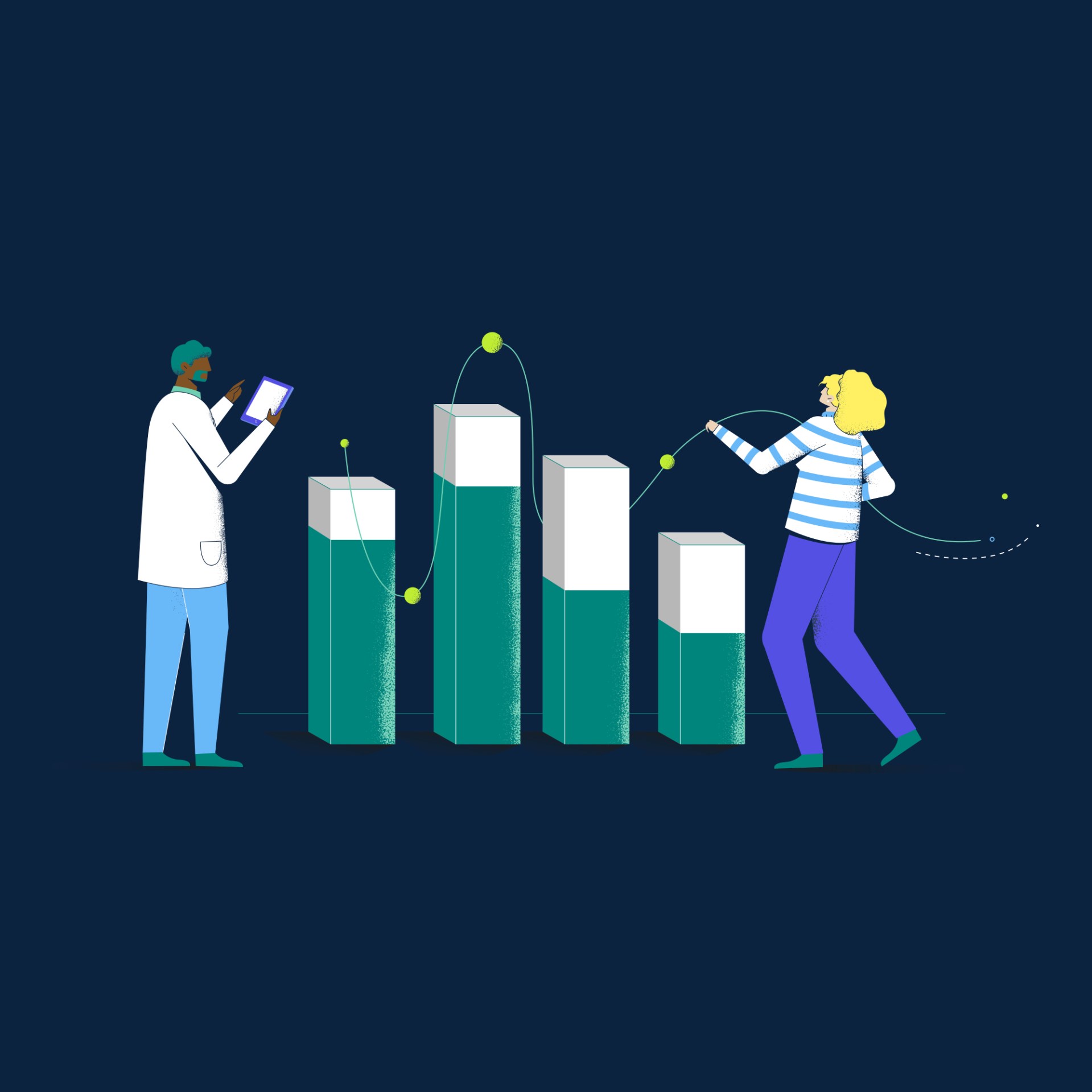 A bar chat with a man and a woman